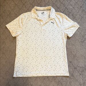 Puma Kids Cream Patterned Polo Shirt